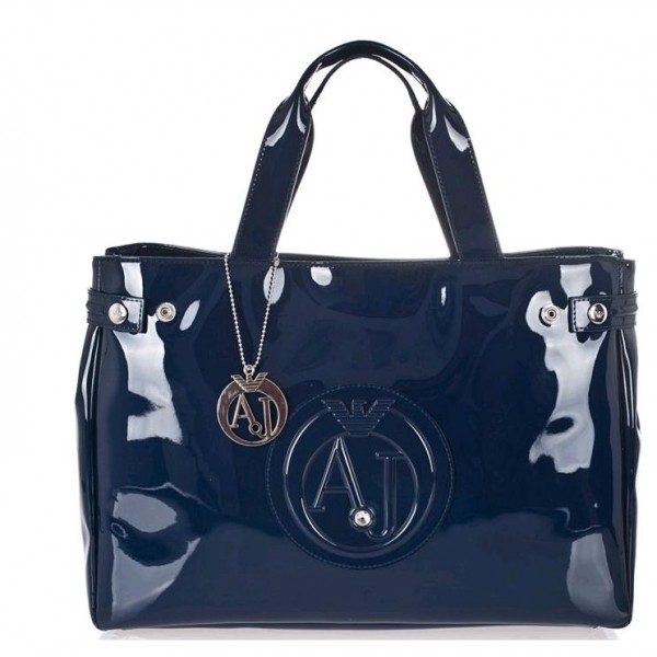 borsa armani blu vernice