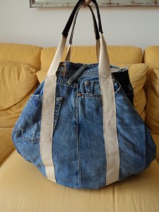 borsa di jeans fatta a mano