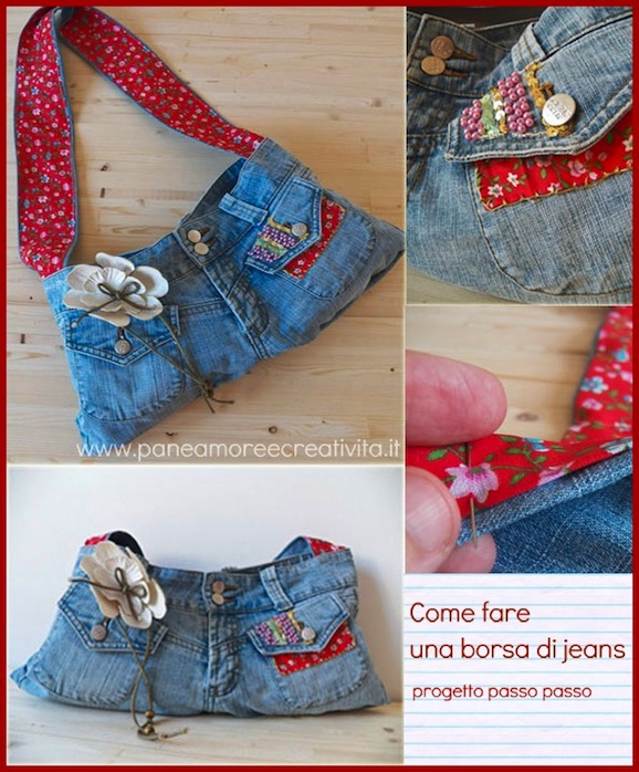 borse con jeans riciclati